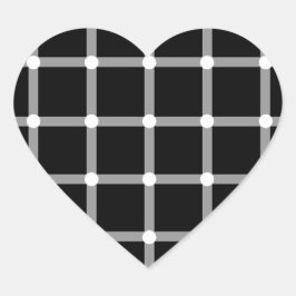 Moderne Koele Zwart-Wit Optische Illusie Hart Sticker