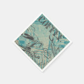 Moderne koffie-art schets blauw servet (Hoek)