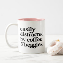 Moderne koffie & beagle hondenliefhebber gepersona tweekleurige koffiemok