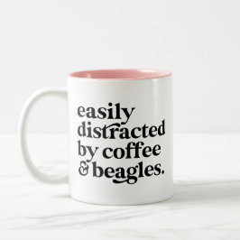 Moderne koffie & beagle hondenliefhebber gepersona tweekleurige koffiemok