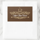 Moderne Koffie café winkel welkom Personaliseer na Rechthoekige Sticker (Tas)