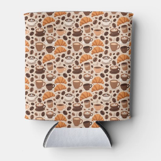 Moderne koffie esthetisch patroon blikjeskoeler (Voorkant)