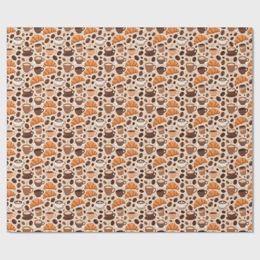 Moderne koffie esthetisch patroon cadeaupapier (Vlak)