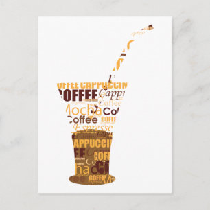 Moderne koffie-illustratie briefkaart