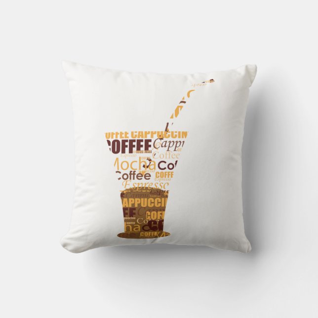 Moderne koffie-illustratie kussen (Voorkant)