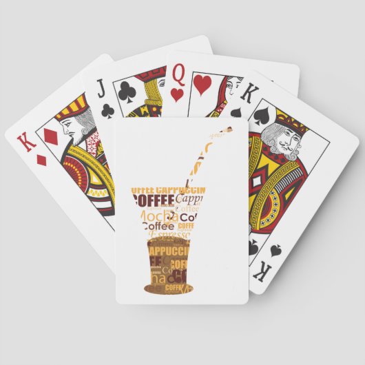 Moderne koffie-illustratie pokerkaarten (Achterkant)