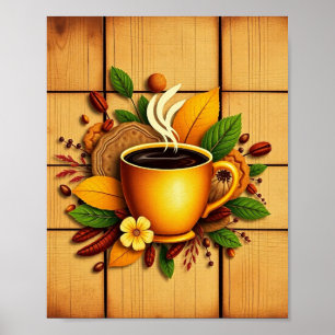 Moderne koffie-illustratie poster