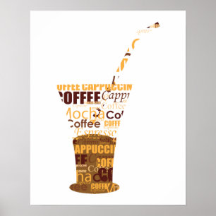 Moderne koffie-illustratie poster