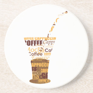 Moderne koffie-illustratie zandsteen onderzetter