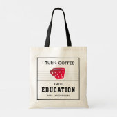 Moderne koffie in onderwijsleraar Gift Black Tote Bag (Achterkant)