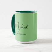 Moderne koffie Mok Handgeschreven naam Elegant Tre (Voorkant links)