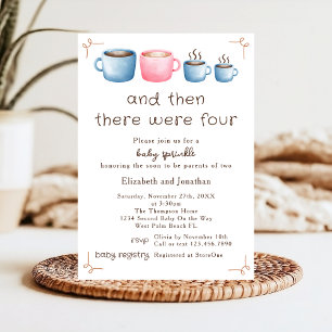 Moderne koffie thema cute 2de baby sprinkle kaart