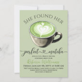 Moderne koffie-thema Perfect Matcha Bruidsfeest Kaart (Voorkant)