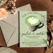 Moderne koffie-thema Perfect Matcha Bruidsfeest Kaart