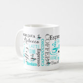 moderne koffie-typografie koffiemok (Voorkant links)