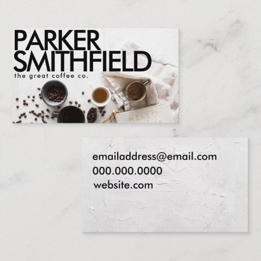 Moderne koffie visitekaartje (Voorkant / Achterkant)