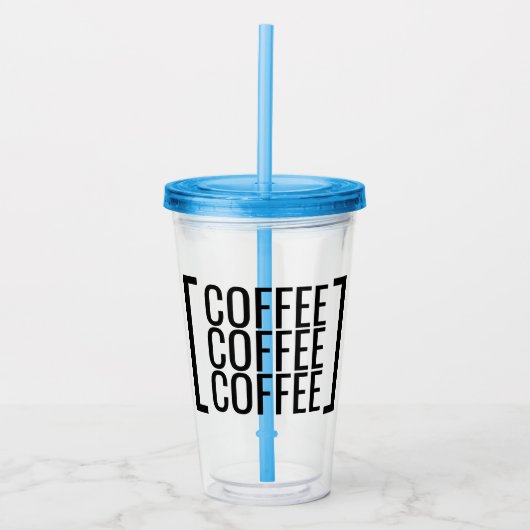 Moderne koffiebeugels acryl drinkbeker (Voorkant)