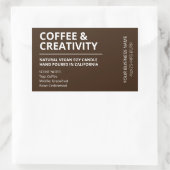 Moderne koffiebruine kaars rechthoekige sticker (Tas)