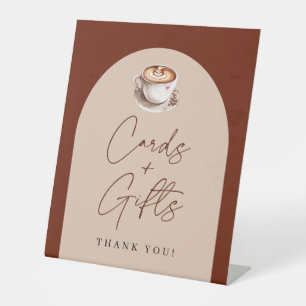 Moderne koffiekaarten + cadeaus Bruidsdouche Reclamebord Met Voetstuk