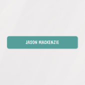 Moderne koffiekleurige jongenskleurcode labels (Design 1)