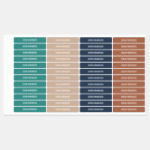 Moderne koffiekleurige jongenskleurcode labels (Vel)