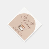 Moderne koffieliefde is bruiloft hart bruidsborrel servet (Hoek)