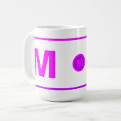 Moderne koffiemok met monogram en initiaal voor me (Voorkant links)