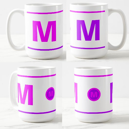 Moderne koffiemok met monogram en initiaal voor me