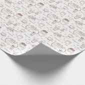 Moderne Koffiepatroonachtergrond op maat Cadeaupapier (Hoek)