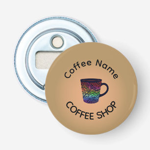 Moderne Koffiewinkel Café Tea Bar Custom Barista Button Flesopener