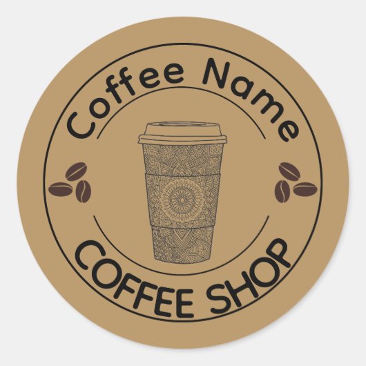 Moderne Koffiewinkel Café Tea Bar Custom Barista Ronde Sticker (Voorkant)