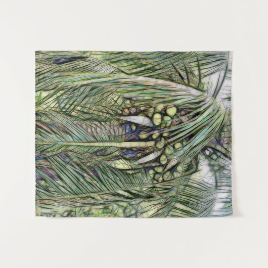 Moderne Kokospalm Tropische Groenvoorziening   Wandkleed (Voorkant (horizontaal))