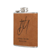 Moderne kolf van Trendy Monogram Sable Brown Leath Heupfles (Links)