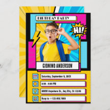 Moderne komische cartoon fotoverjaardag