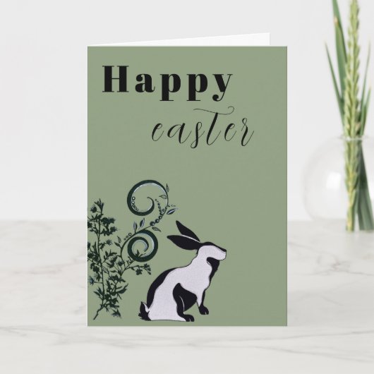 Moderne Konijn Happy Pasen Gepersonaliseerd Kaart (Voorkant)