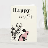 Moderne Konijn Happy Pasen Gepersonaliseerd Kaart (Voorkant)