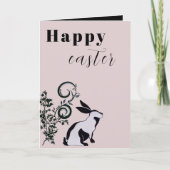 Moderne Konijn Happy Pasen Gepersonaliseerd Kaart (Voorkant)