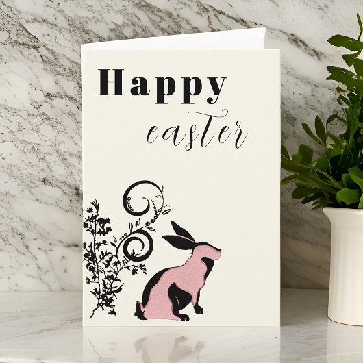 Moderne Konijn Happy Pasen Gepersonaliseerd Kaart