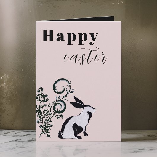 Moderne Konijn Happy Pasen Gepersonaliseerd Kaart