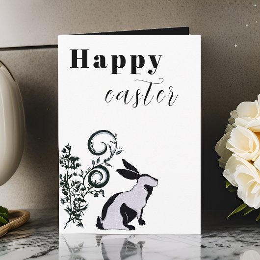 Moderne Konijn Happy Pasen Gepersonaliseerd Kaart