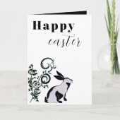Moderne Konijn Happy Pasen Gepersonaliseerd Kaart (Voorkant)