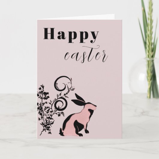 Moderne Konijn Happy Pasen Persoonlijk Kaart (Voorkant)