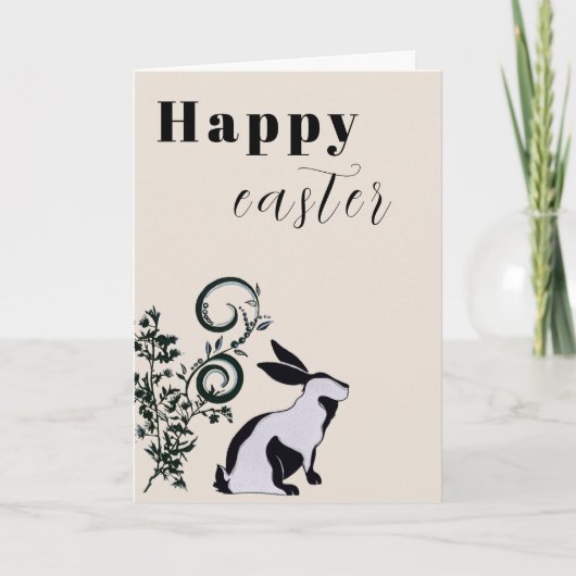 Moderne Konijn Happy Pasen Persoonlijk Kaart (Voorkant)