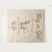 Moderne Konijn Licht Beige Geslacht Reveal Wandkleed (Voorkant (horizontaal))