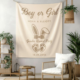 Moderne Konijn Licht Beige Geslacht Reveal Wandkleed