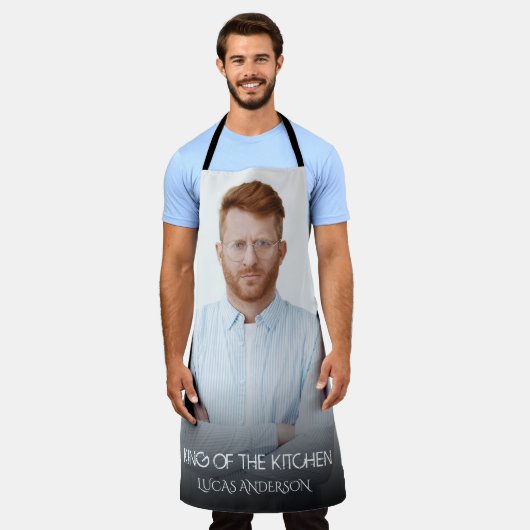 Moderne koning van de Keukenfoto | Naam Apron Schort (Gedragen)