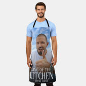 Moderne koning van de Keukenfoto | Naam Schort (Gedragen)