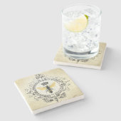 moderne  koningin stenen onderzetter (Zijkant)