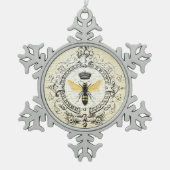 moderne  koningin tin sneeuwvlok ornament (Voorkant)