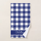 Moderne Koningsblauwe Witte Buffelruitjes Bad Handdoek (Handdoek)